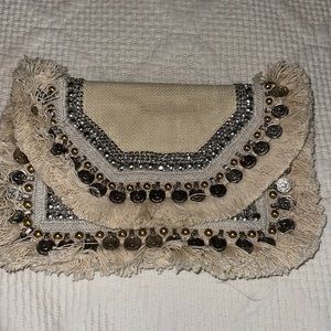 Coin/Fringe shoulder bag